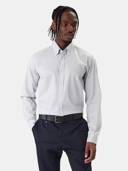 BOSS Koszula Rickert 50553001 Szary Regular Fit. Szare koszule męskie Boss, m, bez wzorów, z bawełny, bez kołnierzyka, bez ramiączek. Za 275.99 zł.