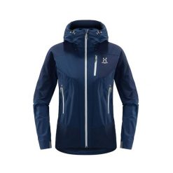 Kurtka turystyczna damska Haglöfs Skarn Hybrid softshell. Niebieskie kurtki damskie Haglöfs, xs, bez wzorów, z elastanu, bez kaptura. Za 375.00 zł.