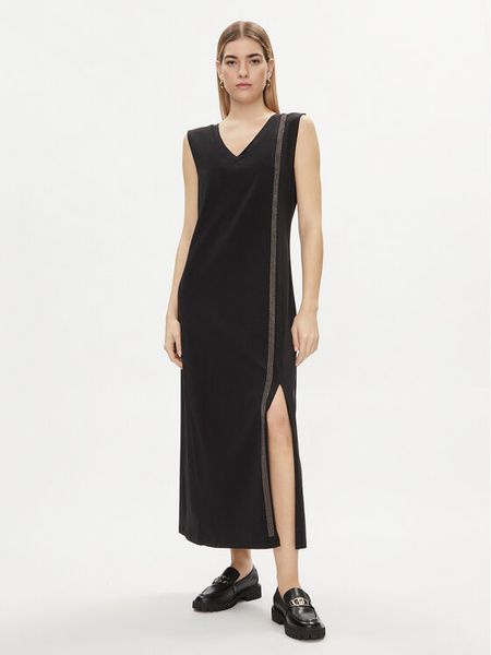 Liu Jo Sport Sukienka codzienna TA4262 JS088 Czarny Regular Fit. Czarne sukienki damskie Liu Jo Sport, na co dzień, xs, bez wzorów, z bawełny, sportowe, bez kołnierzyka, bez ramiączek, proste. Za 289.99 zł.