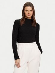 Guess Bluzka V5RI03 KCLG2 Czarny Regular Fit. Czarne bluzki damskie Guess, xxs, z aplikacjami, z syntetyku, bez kołnierzyka, bez ramiączek. Za 189.99 zł.