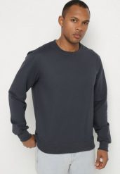 Granatowa Bluza z Bawełną i Ściągaczami Asallo. Niebieskie bluzy męskie Born2be, na jesień, l, bez wzorów, z bawełny, bez kaptura. Za 39.99 zł.