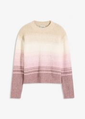 Sweter. Brązowe swetry damskie bonprix, bez wzorów, bez kołnierzyka, bez ramiączek, bez kaptura. Za 107.99 zł.