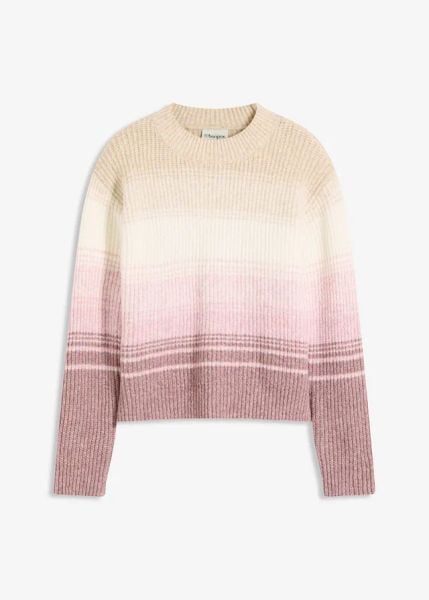 Sweter. Brązowe swetry damskie bonprix, bez wzorów, bez kołnierzyka, bez ramiączek, bez kaptura. Za 107.99 zł.