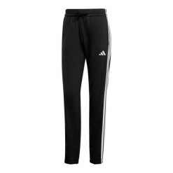 Spodnie Essentials 3-Stripes French Terry Cuffed. Białe obuwie sportowe damskie Adidas, bez wzorów, z materiału, na fitness i siłownię. Za 219.00 zł.