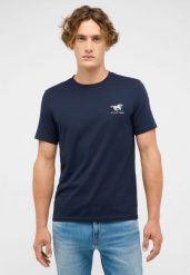 Męski T-Shirt Mustang Style Austin Dark Sapphire 1017126 4136. Niebieskie t-shirty męskie Mustang, m, bez wzorów, bez kołnierzyka. Za 79.99 zł.