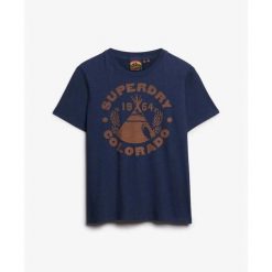 Koszulka jednolita casual damska Superdry Lo-Fi Outdoor. Niebieskie t-shirty damskie Superdry., bez wzorów, casualowe, bez kołnierzyka. Za 147.75 zł.