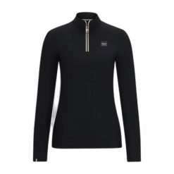 Koszula do jazdy konnej dla kobiet Boss Equestrian Frances. Czarne koszule damskie Boss, na lato, bez wzorów, sportowe, bez kołnierzyka, bez ramiączek. Za 562.50 zł.