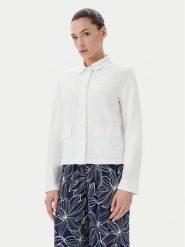 Olsen Koszula 11201648 Biały Regular Fit. Białe bluzki damskie Olsen, bez wzorów, z bawełny, bez kołnierzyka, bez ramiączek. Za 349.99 zł.