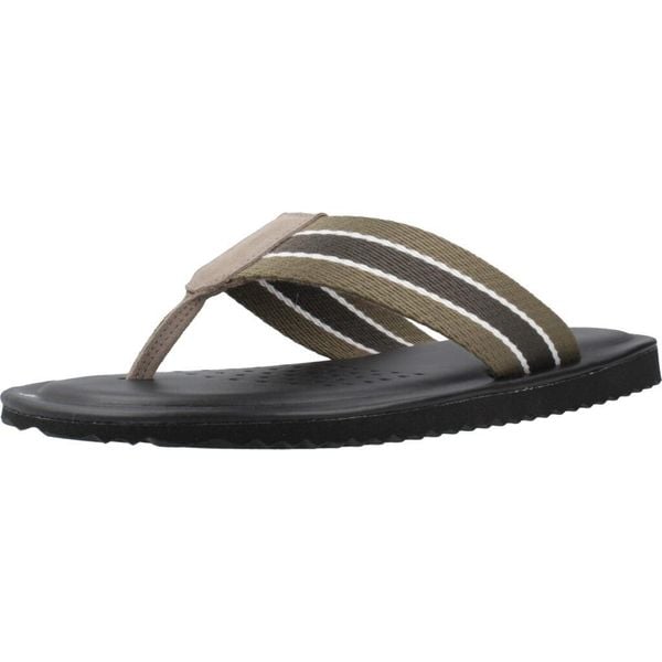 Sandały GEOX U ERICE Zielony. Zielone sandały męskie Geox, ze skóry, bez zapięcia. Za 177.99 zł.