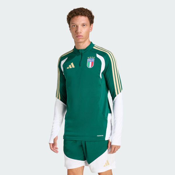 Koszulka treningowa Italy 26 Tiro. Zielone koszulki sportowe męskie Adidas, s, bez wzorów, z dresówki, bez kołnierzyka, bez ramiączek, do piłki nożnej. Za 329.00 zł.