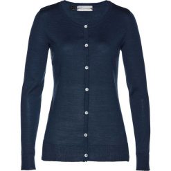 Sweter rozpinany z wełny merino bonprix ciemnoniebieski. Kardigany damskie marki bonprix. Za 109.99 zł.