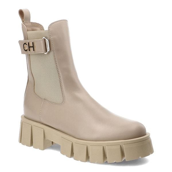 Beżowe Botki Chebello Modne Workery Damskie. Brązowe kozaki damskie CheBello, bez obcasa. Za 459.00 zł.