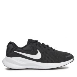 Buty do biegania Nike. Czarne obuwie sportowe damskie Nike, bez wzorów, do biegania, nike revolution. Za 249.99 zł.