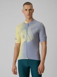 4F Koszulka kolarska męska - multikolor XL. Brązowe t-shirty męskie 4f, m, bez wzorów, z dzianiny, bez kołnierzyka. Za 179.99 zł.