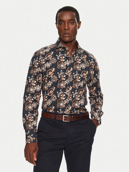 Baldessarini Koszula B3 10012 3642 Granatowy Regular Fit. Niebieskie koszule męskie Baldessarini, m, bez wzorów, z bawełny, bez kołnierzyka, bez ramiączek. Za 479.99 zł.