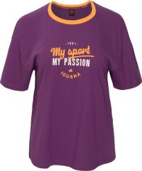 Iguana Damska koszulka z krótkim rękawem JAXY W purple passion rozmiar XXL. Fioletowe t-shirty damskie IGUANA, xxl, bez wzorów, bez kołnierzyka. Za 125.04 zł.