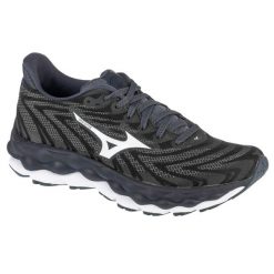 Buty do biegania damskie, Wave Sky 8. Czarne obuwie sportowe damskie Mizuno, bez wzorów, z materiału, do biegania, mizuno wave. Za 739.00 zł.