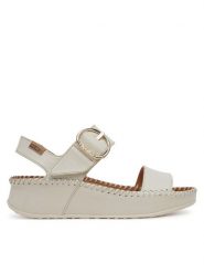 Pikolinos Sandały W1C-0709 Biały. Białe sandały damskie Pikolinos, bez wzorów, ze skóry, bez obcasa, na płaskiej podeszwie, bez zapięcia. Za 339.99 zł.