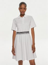 KARL LAGERFELD Sukienka codzienna 241W1350 Biały Regular Fit. Białe sukienki damskie KARL LAGERFELD, na co dzień, s, bez wzorów, z bawełny, bez kołnierzyka, bez ramiączek, proste. W wyprzedaży za 469.99 zł.