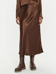 Max Mara Leisure Spódnica midi Allesio 2426106018 Brązowy Regular Fit. Brązowe spódnice damskie Max Mara Leisure, bez wzorów, z satyny, midi. Za 409.99 zł.