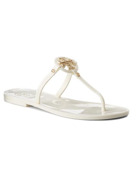 Tory Burch Japonki Mini Miller Flat Thong 51148678 Biały. Białe klapki damskie Tory Burch, bez wzorów, z syntetyku, bez obcasa. Za 458.99 zł.
