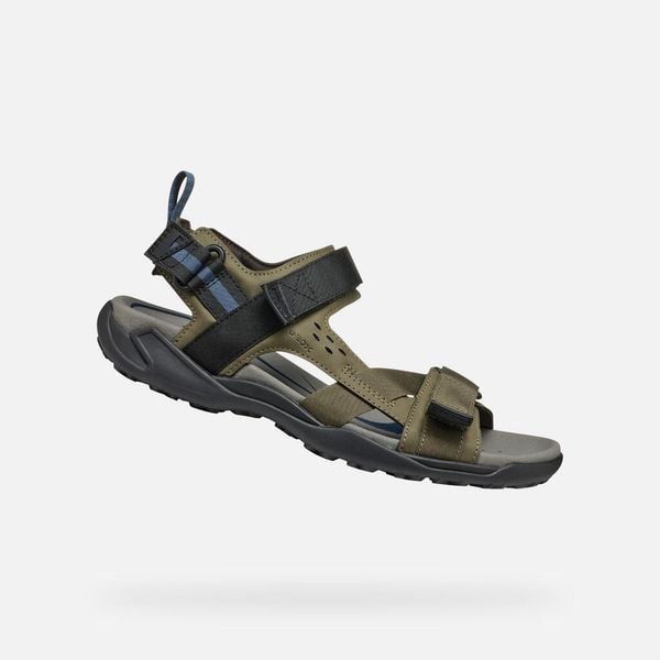 Sandały GEOX U TERRENO + GRIP Zielony. Zielone sandały męskie Geox, z syntetyku, bez zapięcia. Za 297.99 zł.