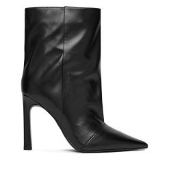 Botki Eva Minge. Czarne botki damskie Eva Minge, bez obcasa, na szpilce, bez zapięcia. Za 439.99 zł.