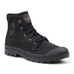 Buty Palladium Pampa Hi W 92352-060-M czarne. Czarne trampki i tenisówki damskie bez wzorów, z materiału, klasyczne, przed kolano, bez zapięcia. Za 517.53 zł.