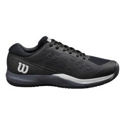 Buty do tenisa Wilson RUSH Pro Ace. Czarne buty sportowe męskie Wilson, z gumy, bez zapięcia, tenisowe. Za 499.99 zł.