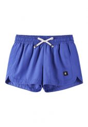 Szorty kąpielowe dziecięce Reima Nauru. Fioletowe spodenki dla dziewczynek Reima, na lato, bez wzorów, z materiału, sportowe. Za 119.99 zł.