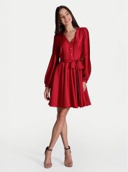 Swing Sukienka koktajlowa 5AI13900 Czerwony Regular Fit. Czerwone sukienki damskie Swing, bez wzorów, z syntetyku, wizytowe, bez kołnierzyka, bez ramiączek. Za 419.99 zł.