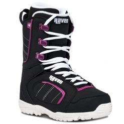 Buty snowboardowe Raven Diva. Czarne obuwie sportowe damskie RAVEN, bez wzorów, z materiału, snowboardowy. Za 399.00 zł.