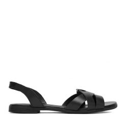 Sandały Lasocki. Czarne sandały damskie Lasocki, bez wzorów, bez obcasa, na płaskiej podeszwie, bez zapięcia. Za 159.99 zł.