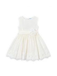 Mayoral Sukienka elegancka 3914 Biały Regular Fit. Białe sukienki dla dziewczynek Mayoral, bez wzorów, z bawełny, eleganckie, bez ramiączek. Za 249.99 zł.