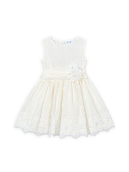 Mayoral Sukienka elegancka 3914 Biały Regular Fit. Białe sukienki dla dziewczynek Mayoral, bez wzorów, z bawełny, eleganckie, bez ramiączek. Za 232.99 zł.