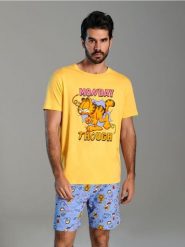 Piżama Garfield - wielobarwny. Piżamy męskie Sinsay, l, bez wzorów, z bawełny, bez ramiączek. Za 49.99 zł.