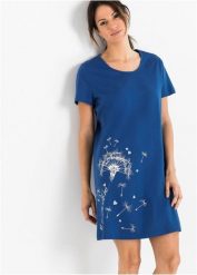 Koszula nocna z bawełny organicznej. Szare koszule nocne damskie bonprix, bez wzorów, z bawełny, krótkie. Za 59.99 zł.