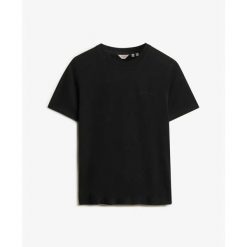 Damska koszulka z haftowanym logo Superdry Essential. Czarne t-shirty damskie Superdry., xs, bez wzorów, z materiału, klasyczne, bez kołnierzyka. Za 99.80 zł.