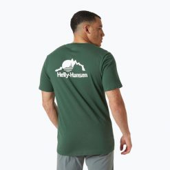 Koszulka męska Helly Hansen Nord Graphic. Zielone koszulki sportowe męskie Helly Hansen, m, bez wzorów, bez kołnierzyka, bez ramiączek, trekkingowe. Za 129.99 zł.