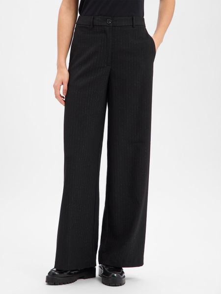 Vila Spodnie - VIMagnolia Kobiety Sztuczne włókno czarny w paski, 34. Czarne spodnie materiałowe damskie Vila, s, bez wzorów, z włókna. Za 299.95 zł.