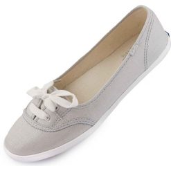 Keds Teacup Silver Metallic baleriny damskie 37. Szare baleriny damskie KED, bez wzorów, z gumy, bez obcasa. Za 230.99 zł.