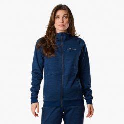 Bluza treningowa damska Swedemount Training Logo Zip Hood II szybkoschnąca. Niebieskie bluzy damskie SWEDEMOUNT, bez wzorów, bez kaptura, do biegania. Za 224.99 zł.
