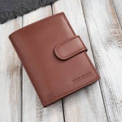 Portfel męski skórzany klasyczny pionowy koniakowy z RFID Paolo Peruzzi AL-18-CG. Portfele męskie Paolo Peruzzi, bez wzorów, ze skóry. Za 59.00 zł.