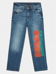 Guess Jeansy L4RA16 D45E0 Niebieski Straight Fit. Niebieskie jeansy dla chłopców Guess, z bawełny. Za 139.99 zł.