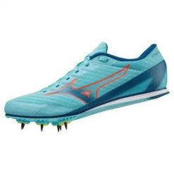 Buty do biegania damskie Mizuno X First 2. Niebieskie obuwie sportowe damskie Mizuno, bez wzorów, z materiału, do biegania. Za 372.00 zł.