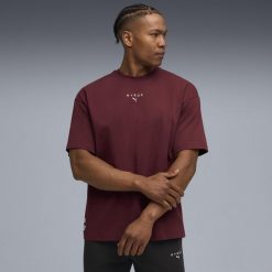 Męska koszulka PUMA x HYROX Lifestyle PUMA Ruby Shimmer Red. Czerwone buty sportowe męskie Puma, bez zapięcia, na fitness i siłownię. Za 179.00 zł.