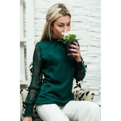 Damska bluzka ASMARA. Zielone bluzki damskie Damska bluzka ASMARA, l, bez wzorów, bez kołnierzyka, bez ramiączek. W wyprzedaży za 69.00 zł.