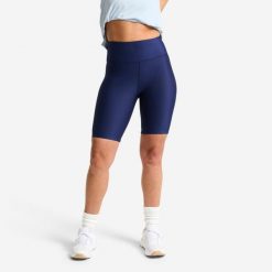 Legginsy fitness damskie Domyos krótkie. Niebieskie legginsy damskie DOMYOS, l, bez wzorów, z elastanu. Za 39.98 zł.
