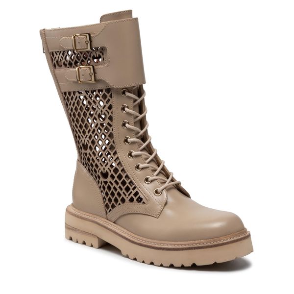 Trzewiki PINKO. Brązowe botki damskie Pinko, bez obcasa, na płaskiej podeszwie, bez zapięcia. Za 1,319.00 zł.