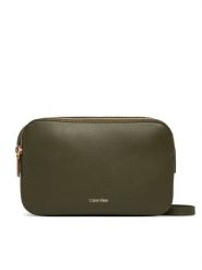 Calvin Klein Torebka Foil Logo Elongated Camera Bag LV04F3276G Zielony. Zielone torebki do ręki damskie Calvin Klein, bez wzorów, ze skóry, bez dodatków. Za 409.99 zł.
